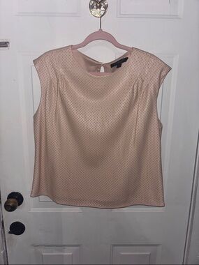 Marc New York Pink Perforated Cap-Sleeve Shell